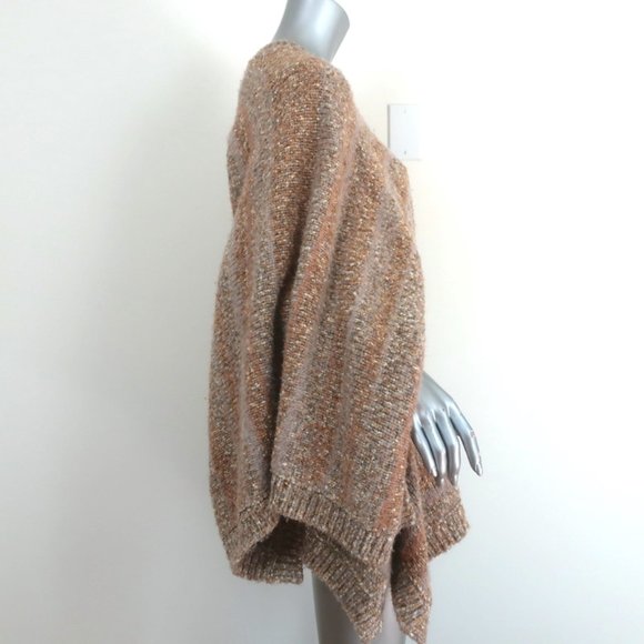 CHANEL F/W 2018 STRIPED KNIT TUNIC DRESS BEIGE/GOLD SIZE 36 KIMONO SLEEVE MINI - Picture 2 of 10